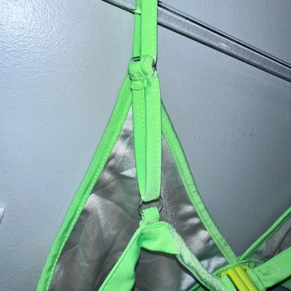 PPT Neon Animal Print Bathing Suit Top - Picture 4 of 6